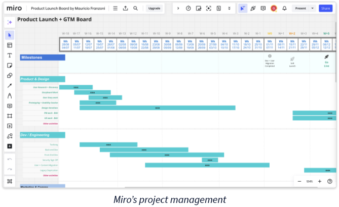 Miro timeline management